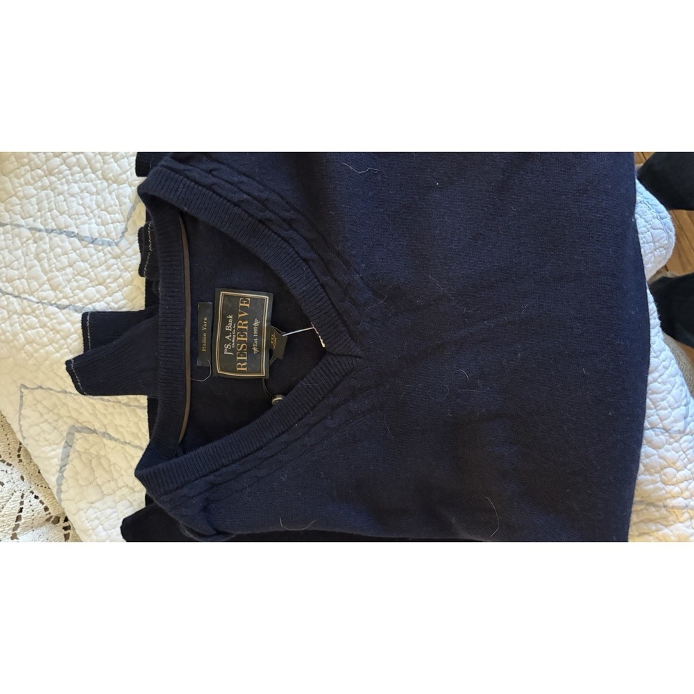 Jos. A. Bank Reserve Men's Xxl Cashmere  Sweater Blue V-Neck Classic NWT Xmas